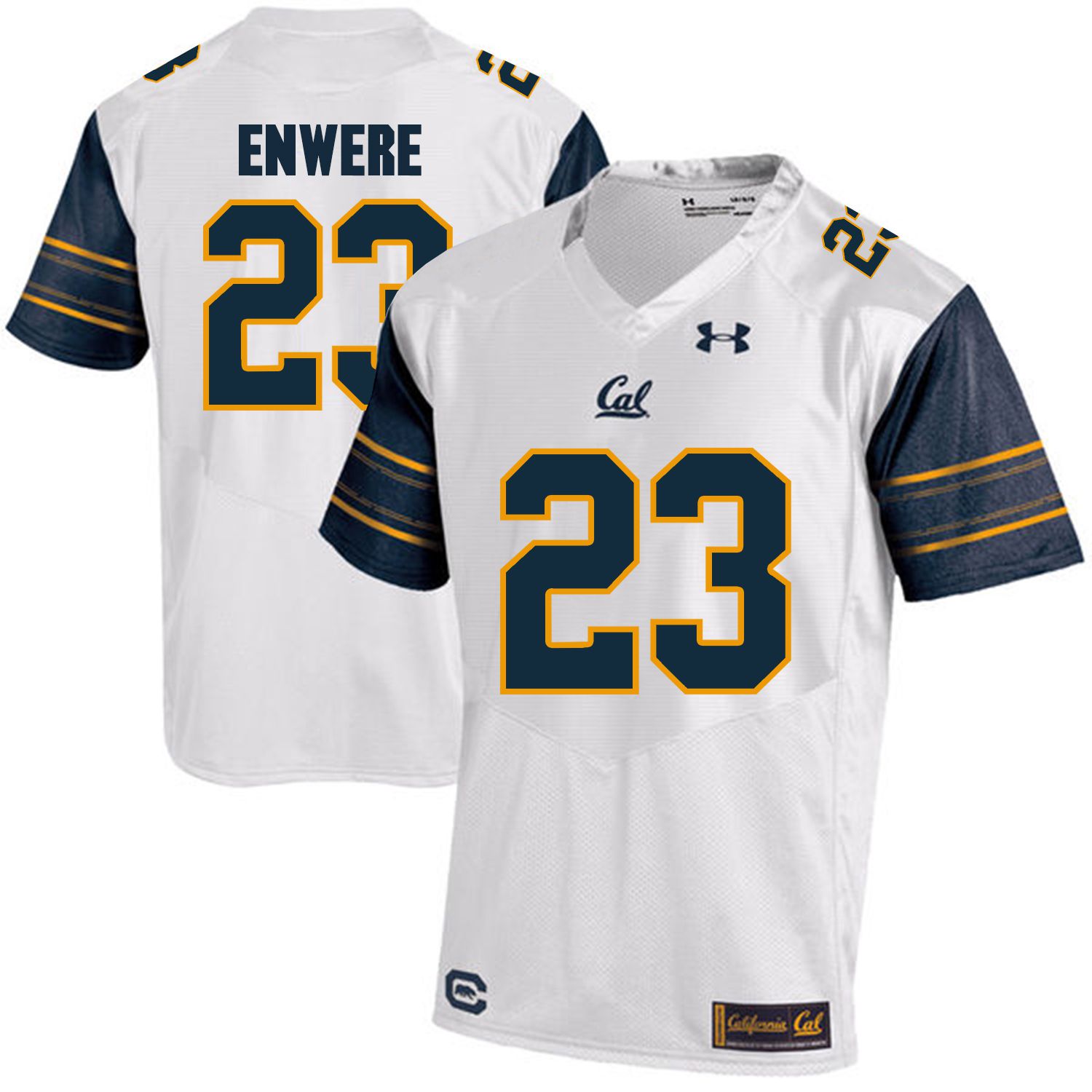 Men California Golden Bears #23 Vic Enwere White Customized NCAA Jerseys1